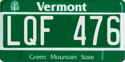 VT license plate LQF476