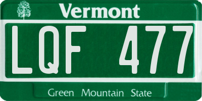VT license plate LQF477
