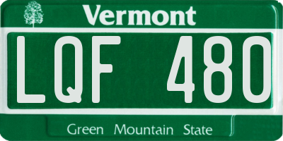 VT license plate LQF480