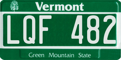 VT license plate LQF482
