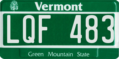 VT license plate LQF483