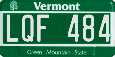 VT license plate LQF484