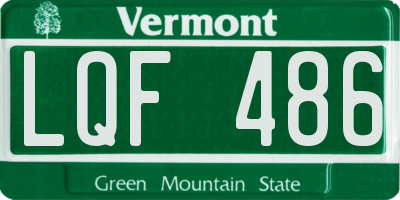 VT license plate LQF486