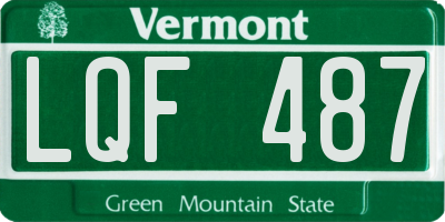 VT license plate LQF487