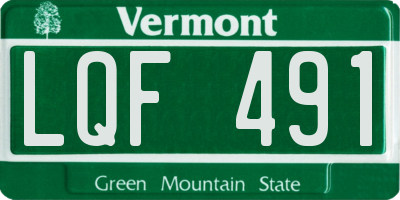 VT license plate LQF491