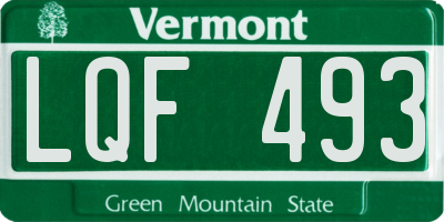 VT license plate LQF493