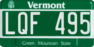 VT license plate LQF495