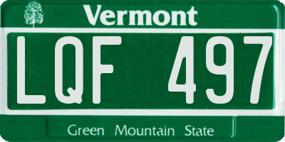 VT license plate LQF497