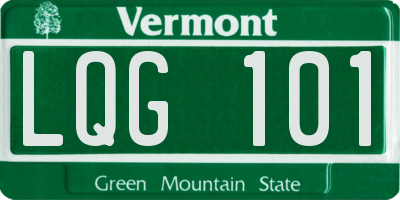VT license plate LQG101