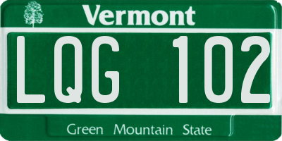 VT license plate LQG102