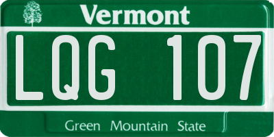 VT license plate LQG107