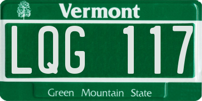 VT license plate LQG117