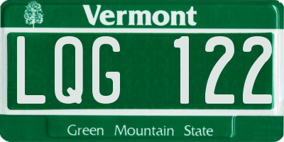 VT license plate LQG122