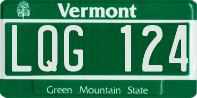 VT license plate LQG124