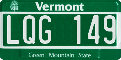 VT license plate LQG149
