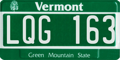 VT license plate LQG163