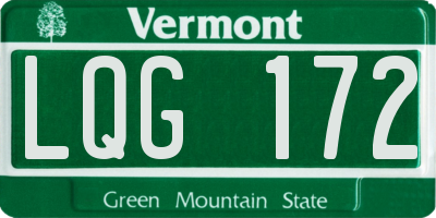 VT license plate LQG172