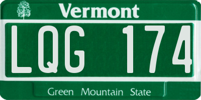 VT license plate LQG174