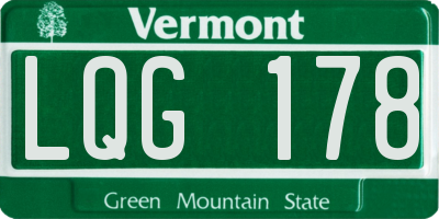 VT license plate LQG178