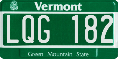 VT license plate LQG182