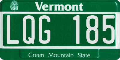 VT license plate LQG185