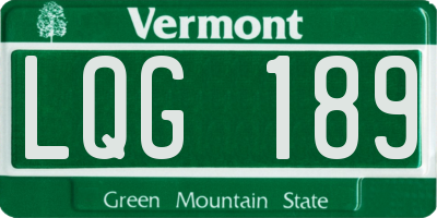 VT license plate LQG189