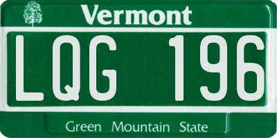 VT license plate LQG196