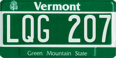 VT license plate LQG207