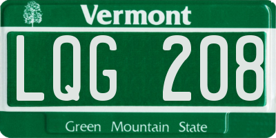 VT license plate LQG208