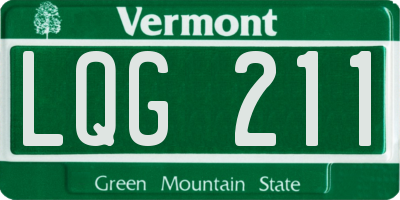 VT license plate LQG211