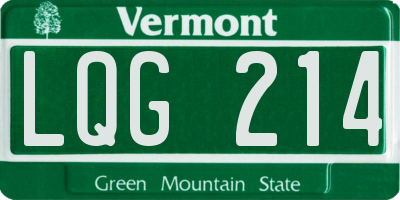 VT license plate LQG214