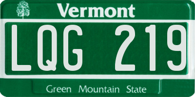 VT license plate LQG219