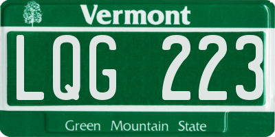 VT license plate LQG223