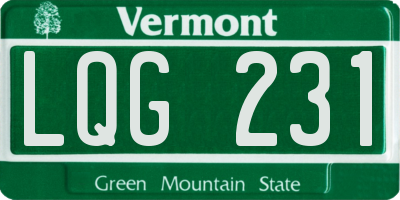 VT license plate LQG231
