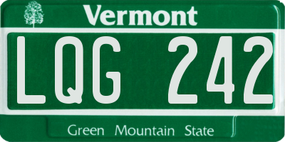 VT license plate LQG242