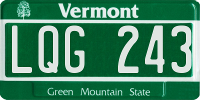 VT license plate LQG243