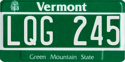 VT license plate LQG245