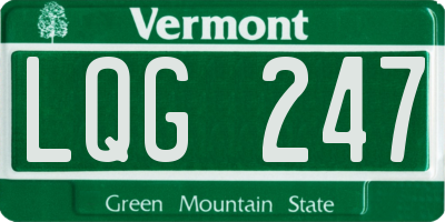 VT license plate LQG247