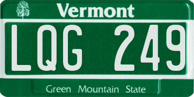 VT license plate LQG249