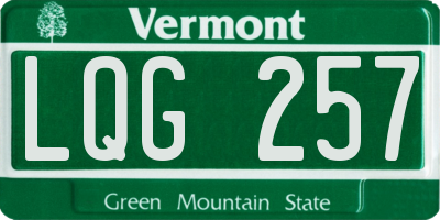 VT license plate LQG257