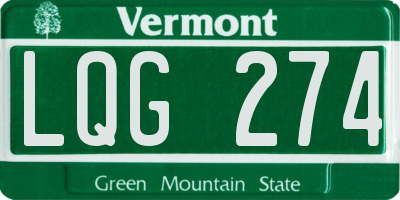 VT license plate LQG274
