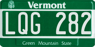 VT license plate LQG282