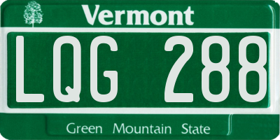 VT license plate LQG288