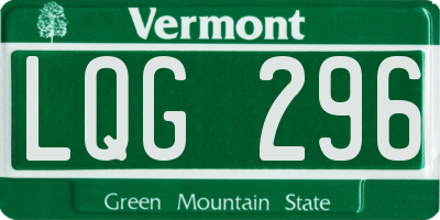 VT license plate LQG296