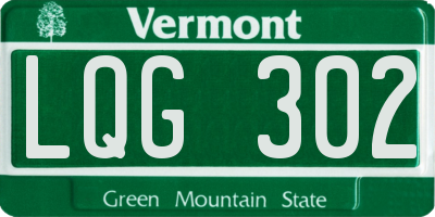 VT license plate LQG302