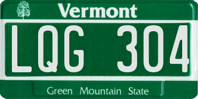 VT license plate LQG304