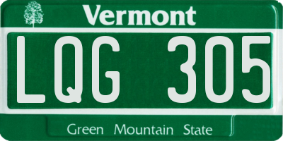 VT license plate LQG305
