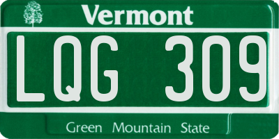 VT license plate LQG309
