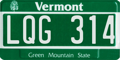 VT license plate LQG314