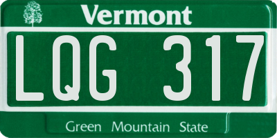 VT license plate LQG317